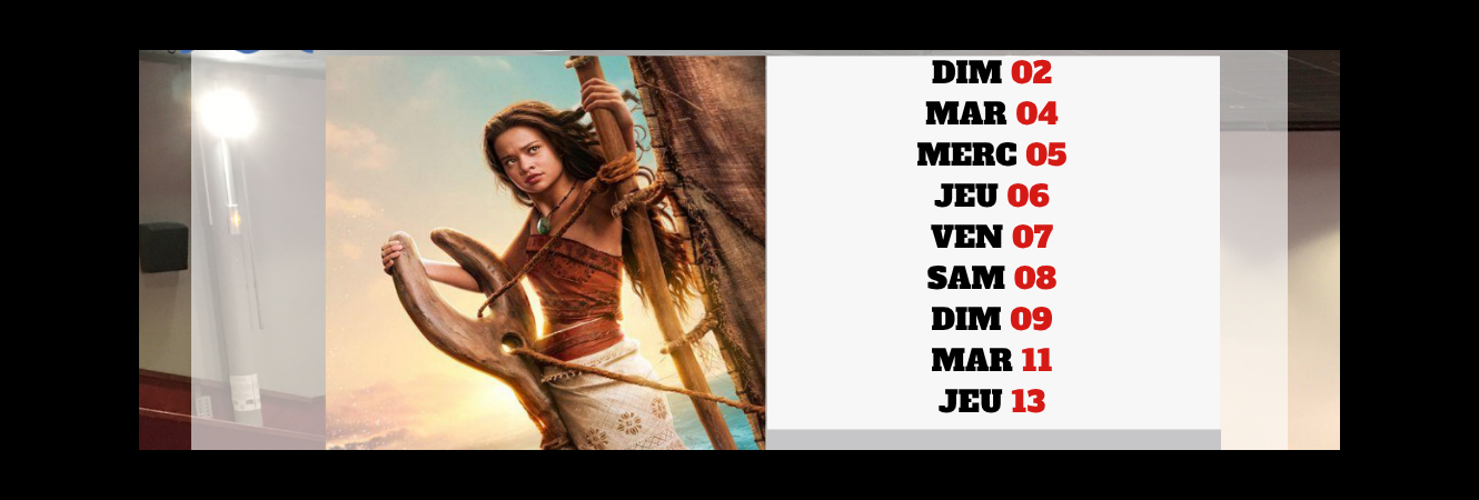 Le programme des films au Ciné-Théâtre de Lamentin